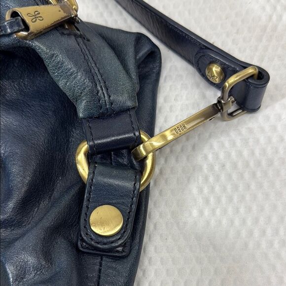 Vintage HOBO Derby Navy Blue Calf Skin Leather Handbag - Picture 5 of 14